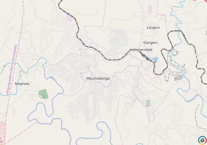 Map location of Mpumalanga - KZN